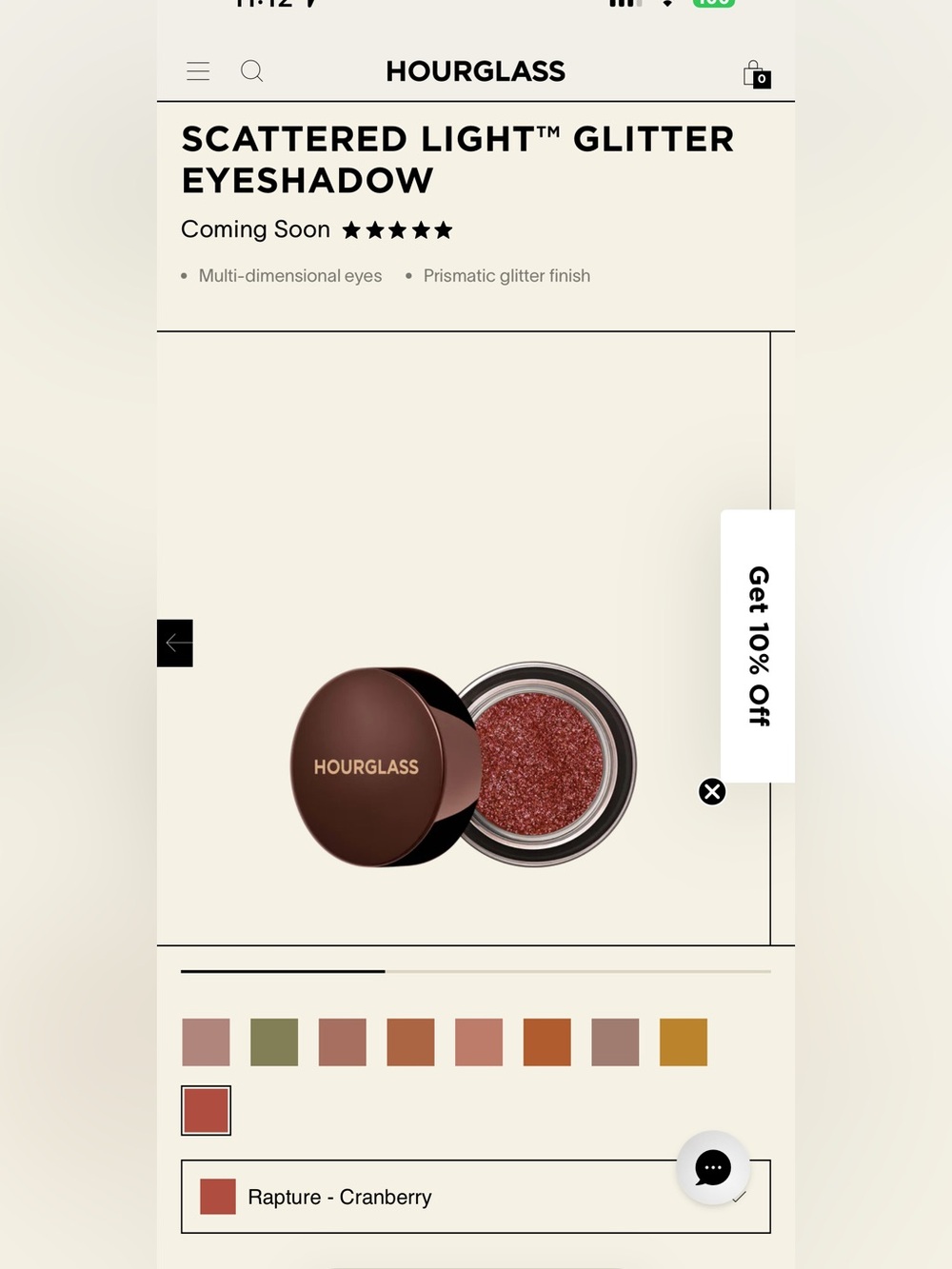 Hourglass Scattered Light Glitter Eyeshadow — Cranberry Red